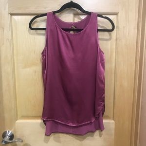 Hard Tail satin feel high low dressy tank top XS
